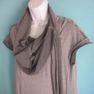 Studio B3 Womens Size 40 / M Gray Cotton Avant Garde Midi Cowlneck Long Dress